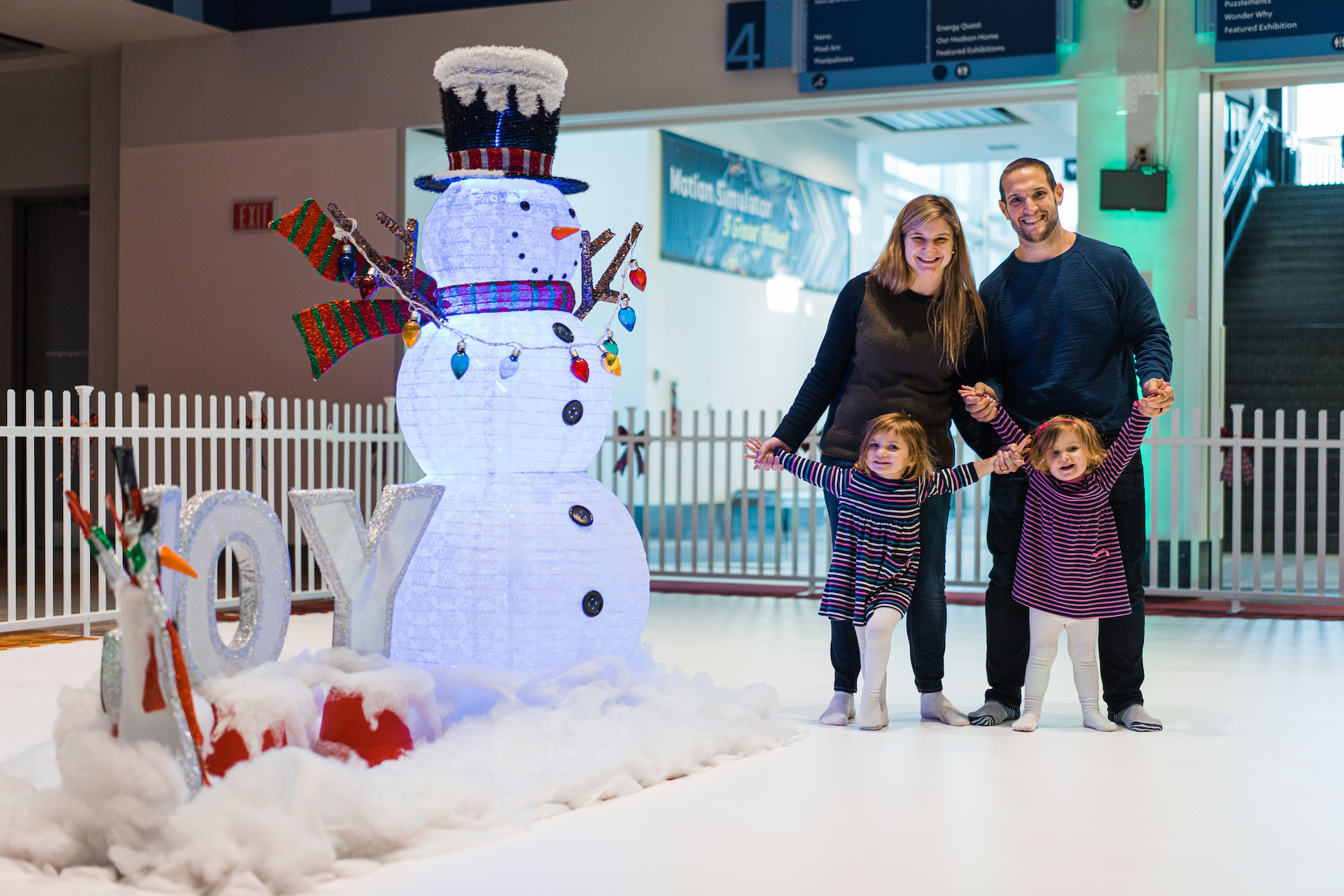 Guests having fun at Sock Skating Rink