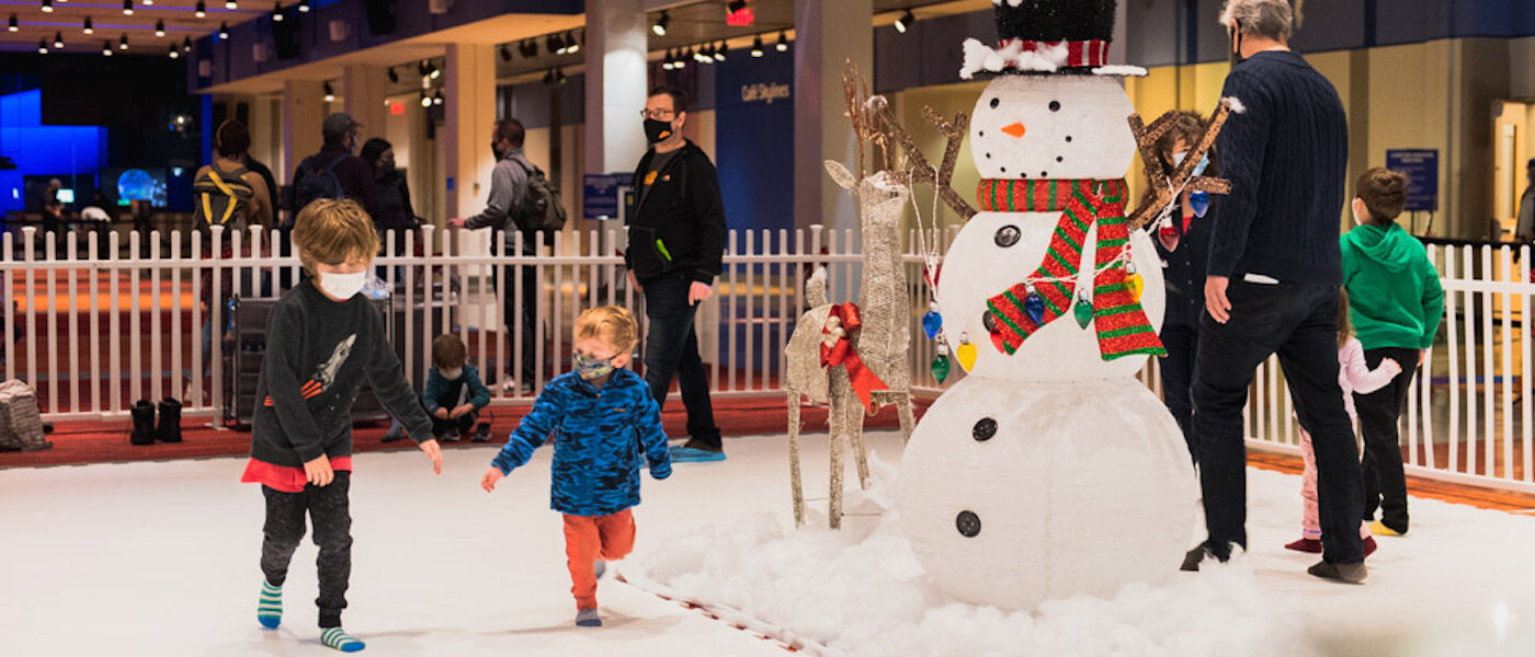 Kids on Sock Skating Rink