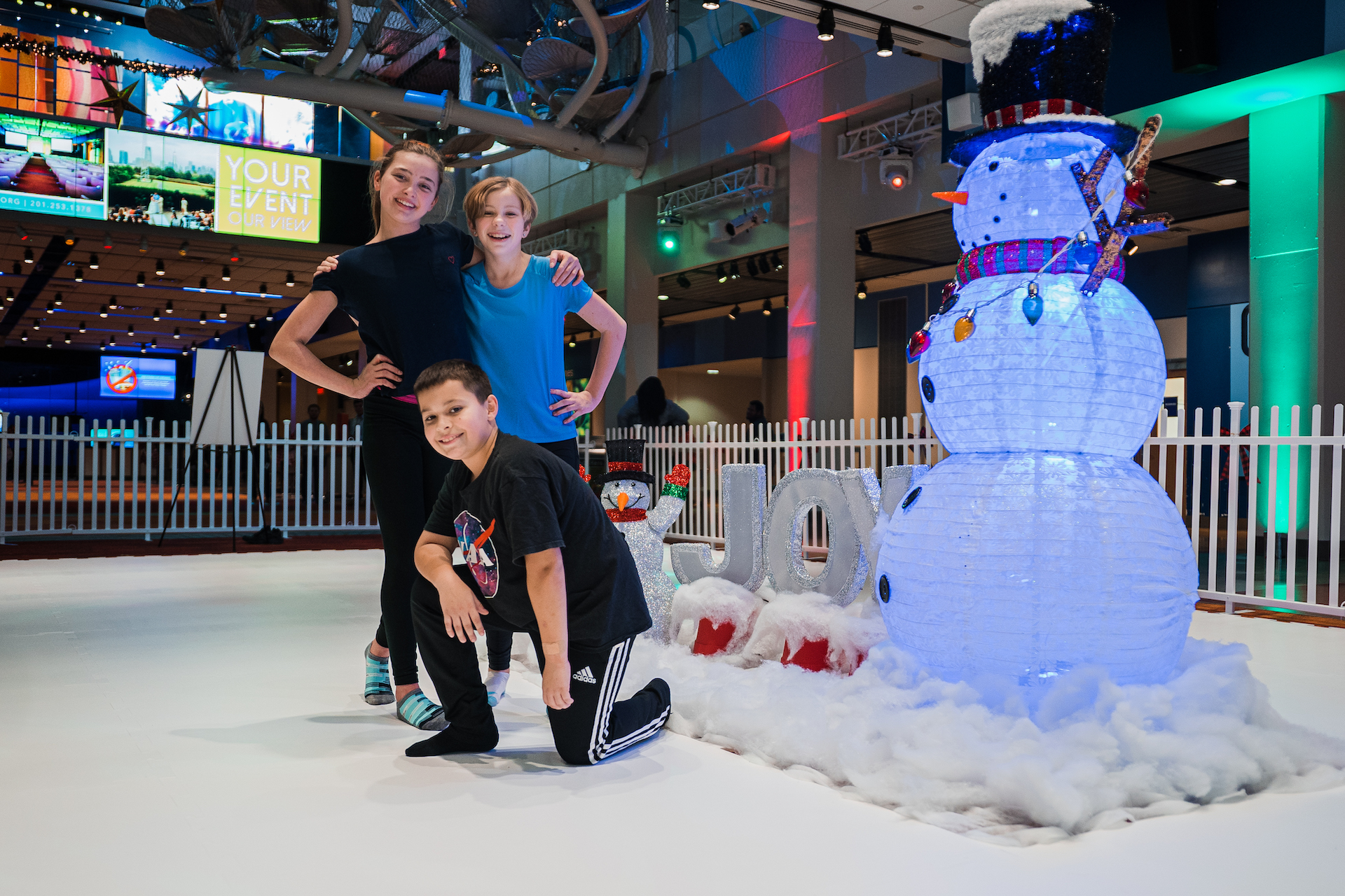Guests having fun at Sock Skating Rink
