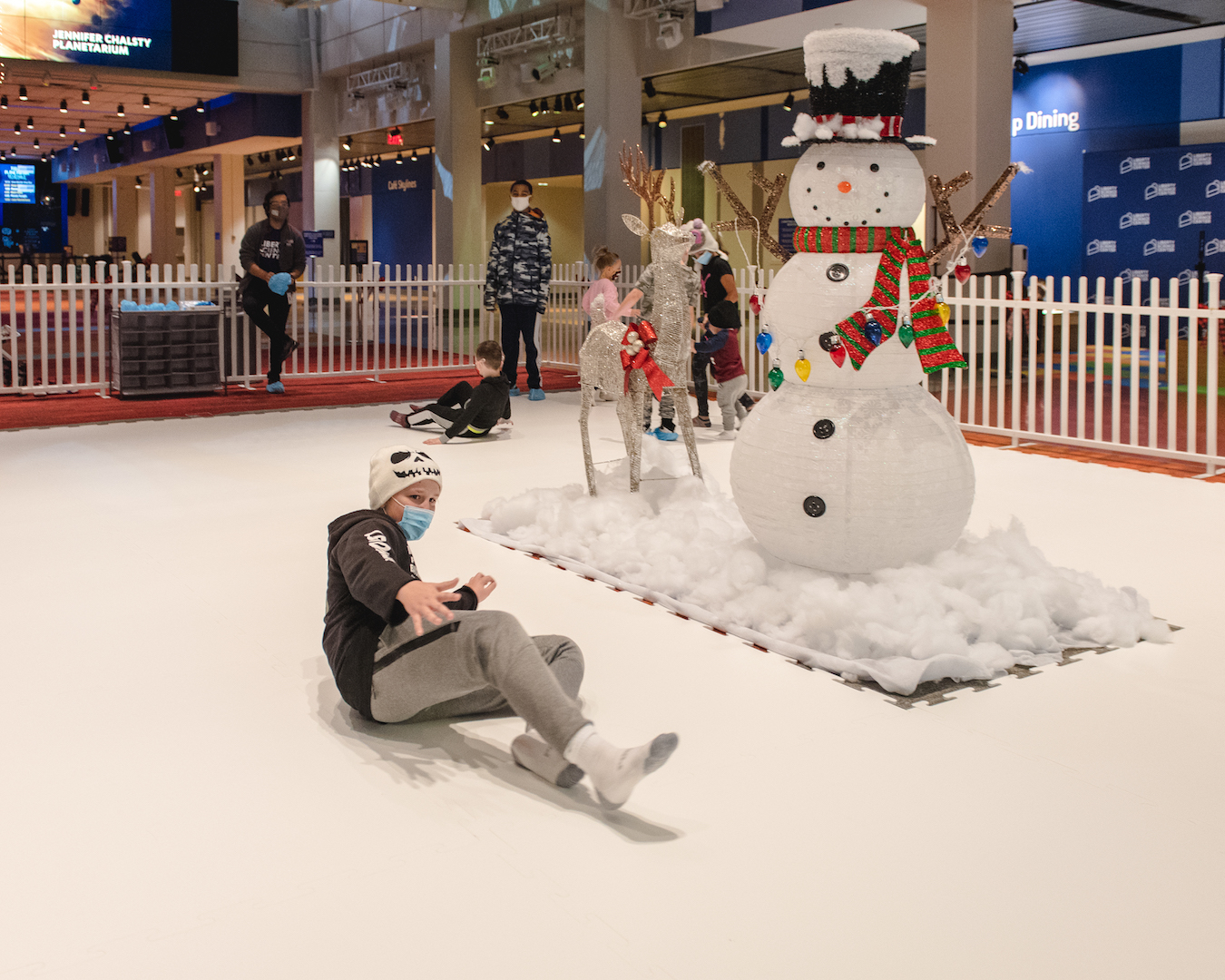 Kids on Sock Skating Rink