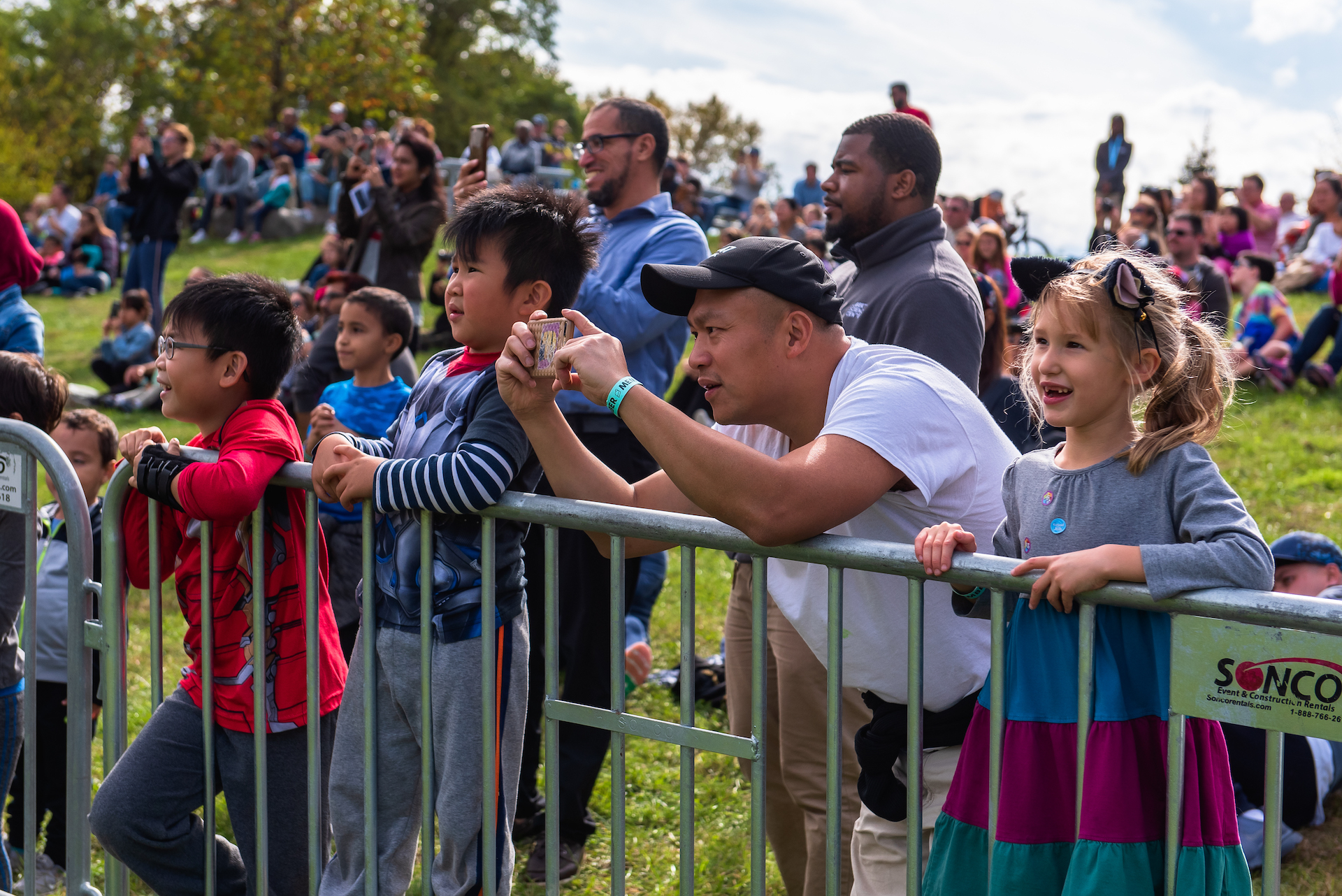 Guests watch the flying demo