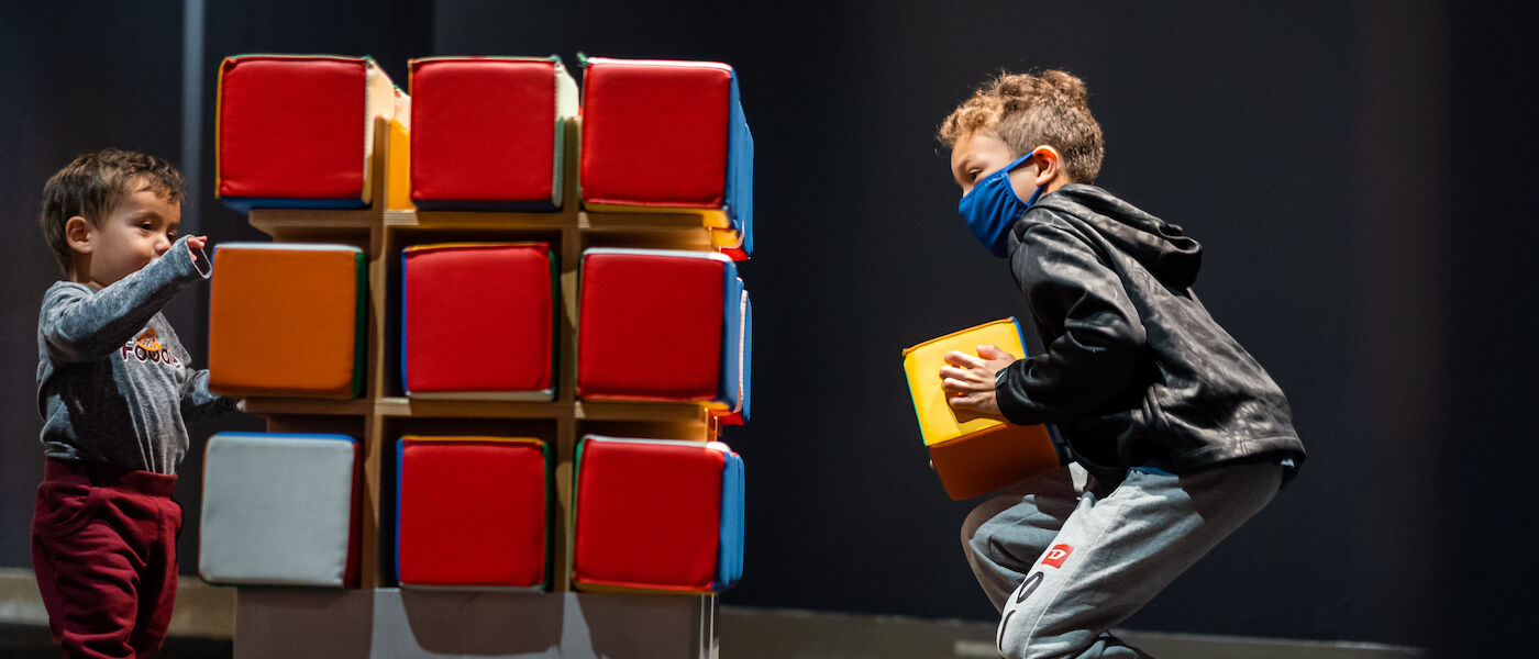Guests in Beyond Rubik's Cube exhibition