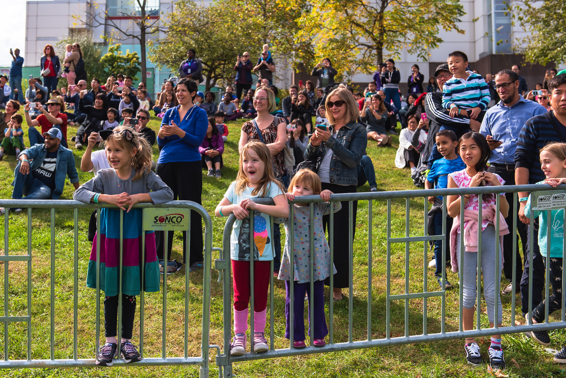 Guests watch the flying demo