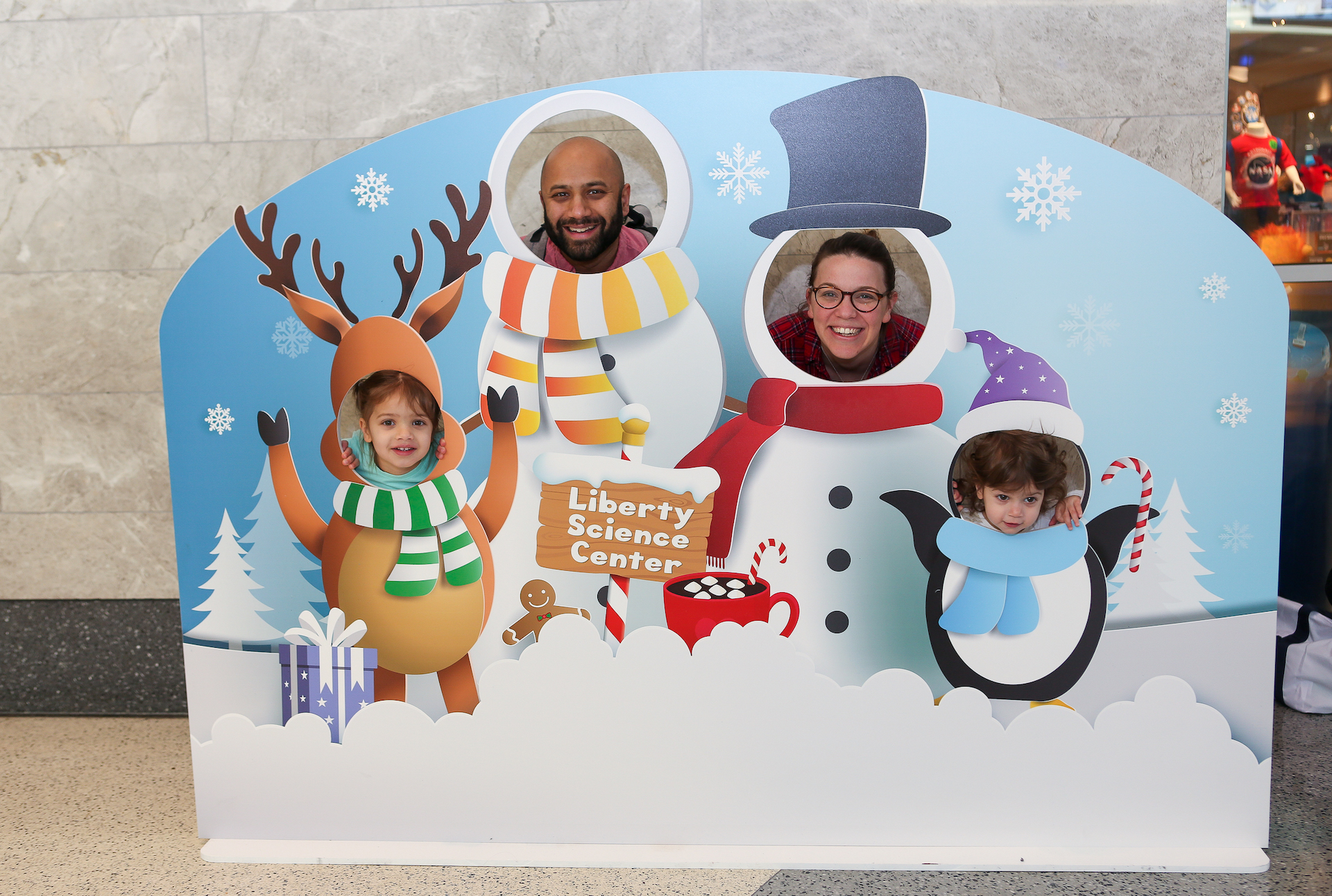 Family at winter photo op