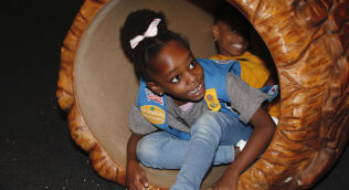 Scouts in Dinosaur Train exhibit