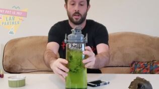 Fred conducting tornado in a jar experiment